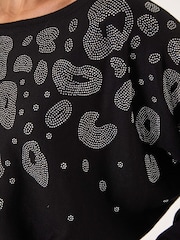 Suéter con estampado animal y detalle de strass de Roman - Imagen 4 de 5