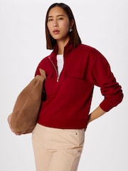 Whistles Red Funnel Quarter Zip Sweat - Image 1 of 5