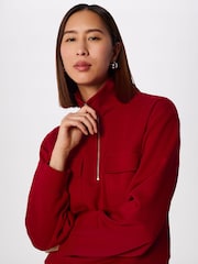 Whistles Red Funnel Quarter Zip Sweat - Image 4 of 5