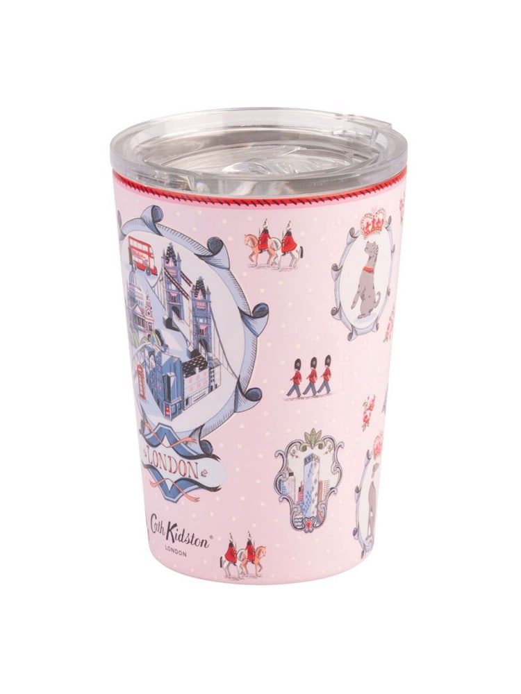 Cath Kidston Pink London Town Travel Mug 375ML - Image 2 of 3 Cath Kidston Pink London Town Travel Mug 375ML - Image 2 of 3