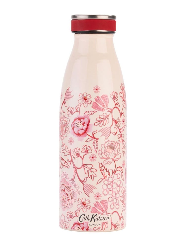 Cath Kidston Pink Spitalfields Silk Stainless Steel Bottle 350ML - Image 1 of 3
