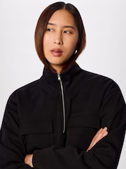 Whistles Black Funnel Quarter Zip Sweat - Image 4 of 4