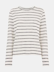 Whistles White Stripe Crew Neck Pocket Top - Image 5 of 5