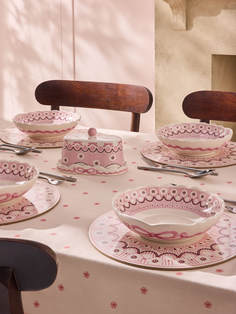 Cath Kidston Set of 4 Pink Spitalfields Silk Pasta Bowls - Image 1 of 5
