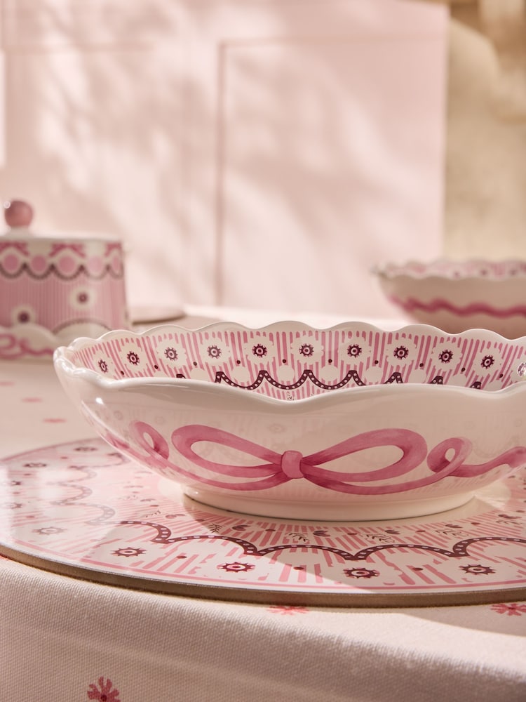 Cath Kidston Set of 4 Pink Spitalfields Silk Pasta Bowls - Image 2 of 5