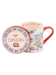 Cath Kidston Blue London Town Mug And Coaster Set - Image 6 of 7