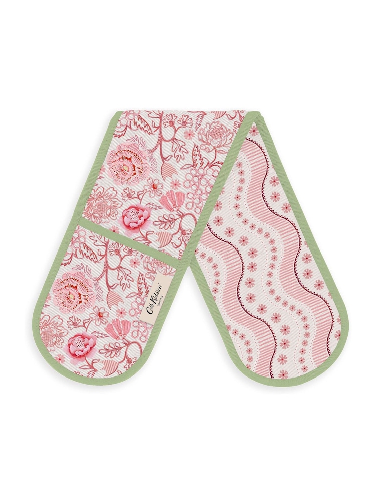 Cath Kidston Pink Spitalfields Silk Double Oven Gloves - Image 1 of 1