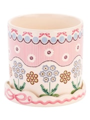 Cath Kidston Pink Spitalfields Silk Plant Pot With Tray - Image 6 of 7