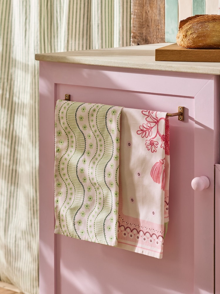 Cath Kidston Set of 2 Multi Spitalfields Silk Tea Towels - Image 2 of 5