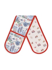 Cath Kidston Blue London Town Double Oven Gloves - Image 1 of 1