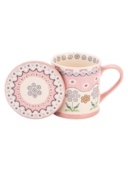 Cath Kidston Pink Spitalfields Silk Mug & Coaster Set - Image 6 of 6