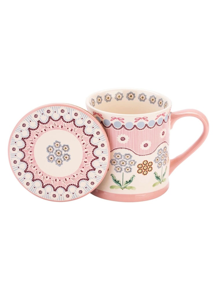 Cath Kidston Pink Spitalfields Silk Mug & Coaster Set - Image 6 of 6