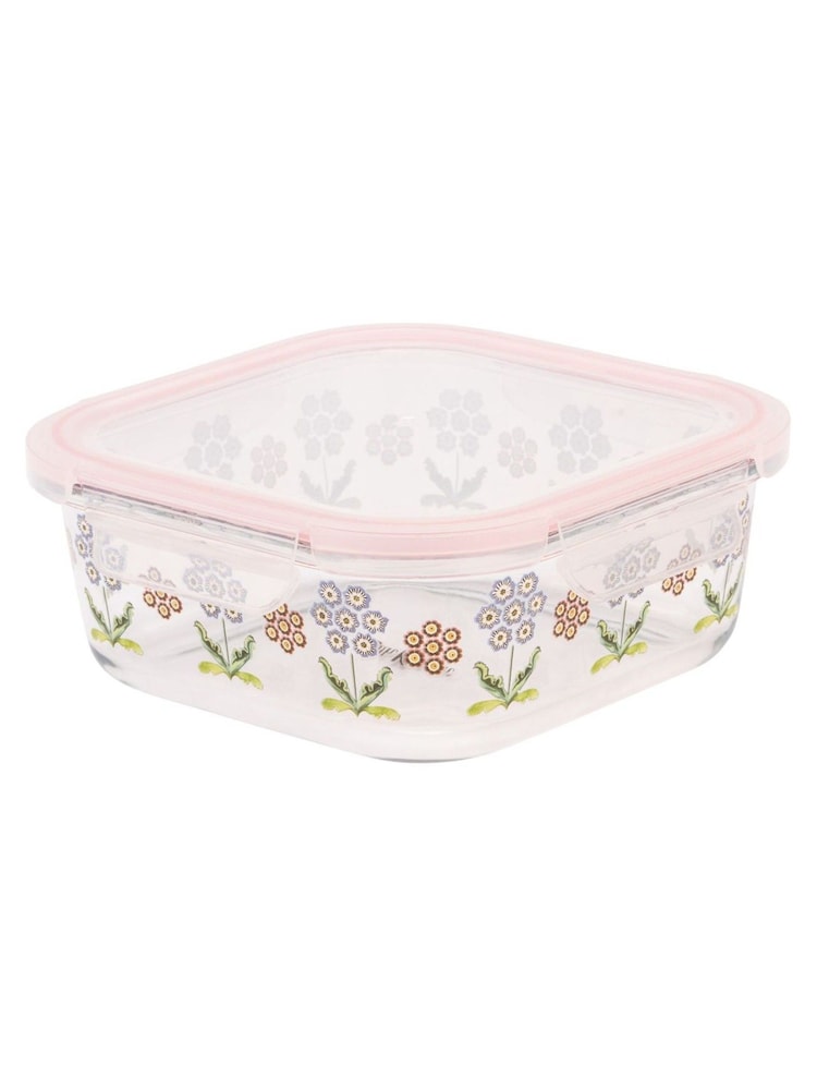 Cath Kidston Pink Spitalfields Silk Glass Food Container 1.2L - Image 1 of 4 Cath Kidston Pink Spitalfields Silk Glass Food Container 1.2L - Image 1 of 4