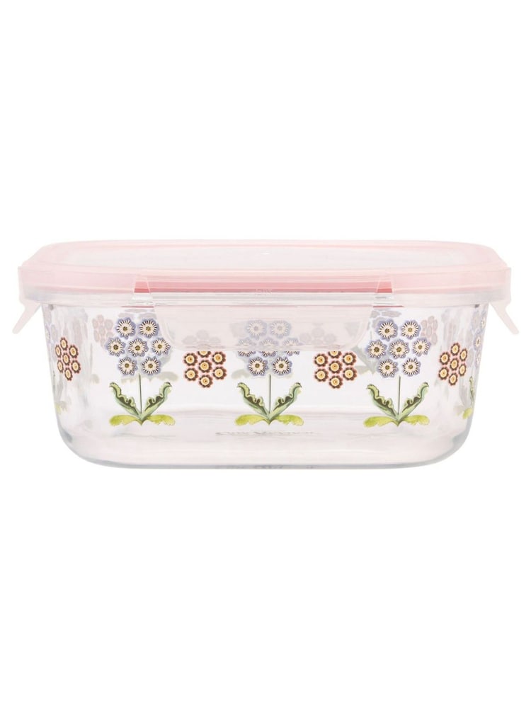 Cath Kidston Pink Spitalfields Silk Glass Food Container 1.2L - Image 2 of 4 Cath Kidston Pink Spitalfields Silk Glass Food Container 1.2L - Image 2 of 4