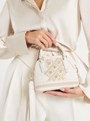 River Island White Studded Detail Cross-Body Bag - Image 1 of 1