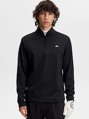 J.Lindeberg Black Clide Quarter Zip Mid Layer Sweat Top - Image 1 of 5