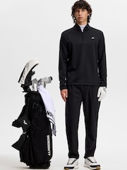 J.Lindeberg Black Clide Quarter Zip Mid Layer Sweat Top - Image 3 of 5