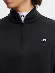 J.Lindeberg Black Clide Quarter Zip Mid Layer Sweat Top - Image 4 of 5