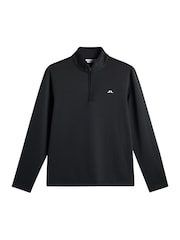 J.Lindeberg Black Clide Quarter Zip Mid Layer Sweat Top - Image 5 of 5