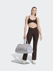 adidas Dark Brown 3 Stripe Flare Cross Over Flare Leggings - Image 6 of 7