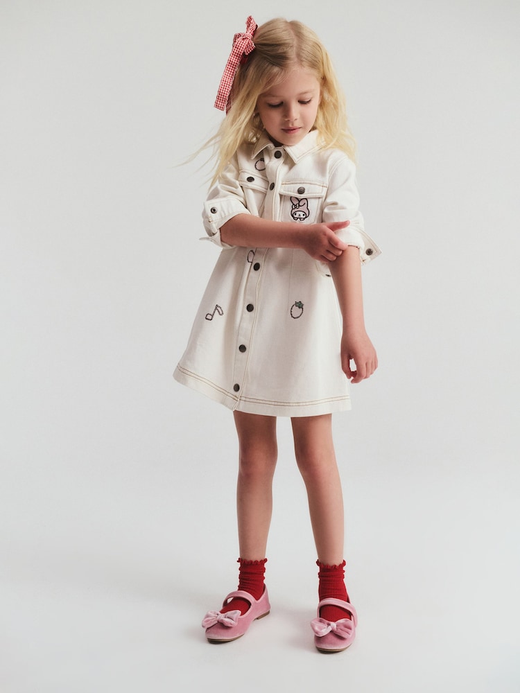 Cotton On White Hello Kitty Sasha Long Sleeve Denim Shirt Dress - Image 1 of 5 Cotton On White Hello Kitty Sasha Long Sleeve Denim Shirt Dress - Image 1 of 5