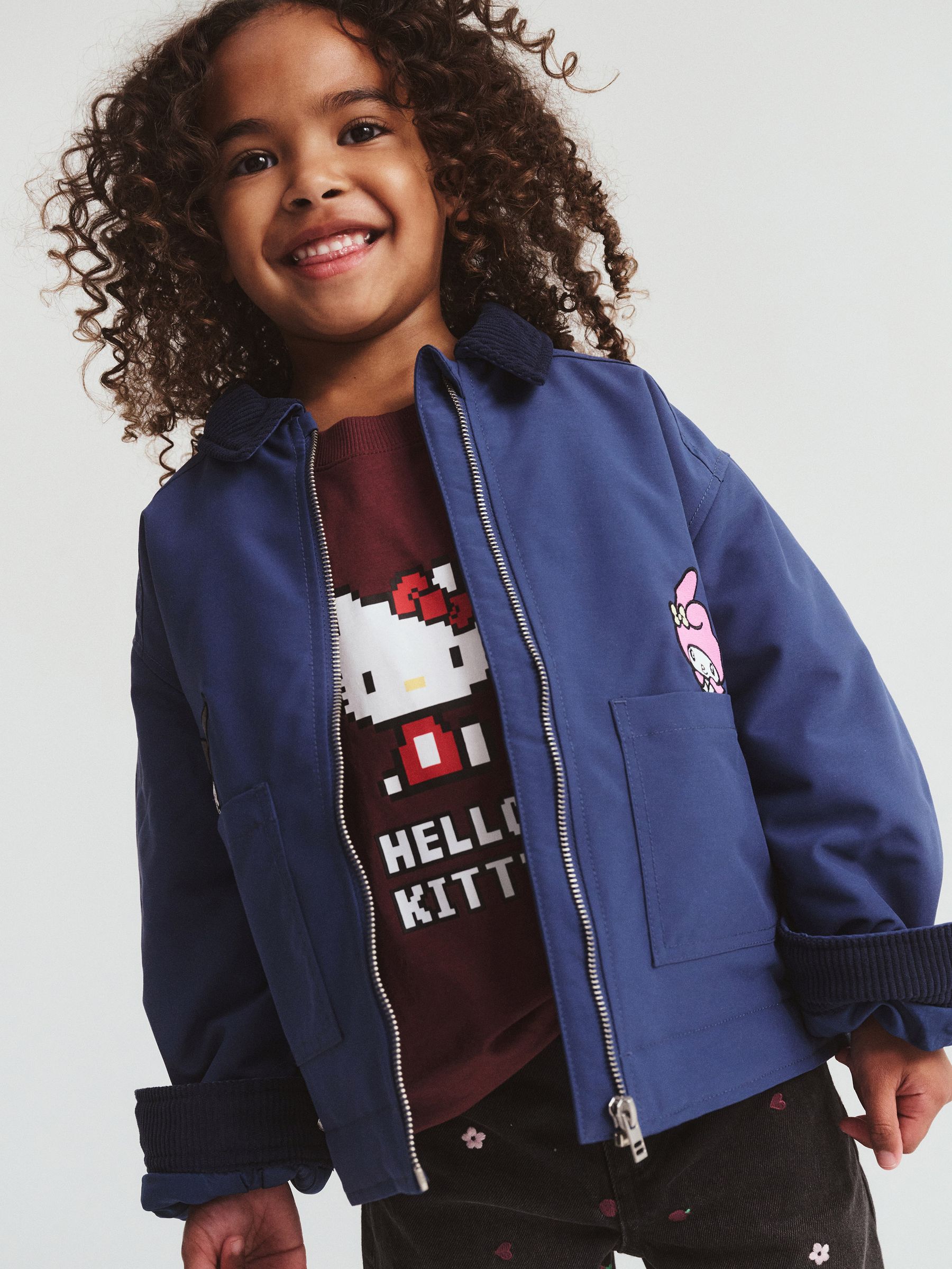 ジャケット・アウター kity Buy Cotton On Blue Hello Kitty Oversized Barn Jacket from Next USA