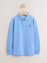 Light Blue Long Sleeve Polo Shirt (3-16yrs) - Image 1 of 4