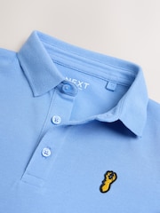 Light Blue Long Sleeve Polo Shirt (3-16yrs) - Image 4 of 4