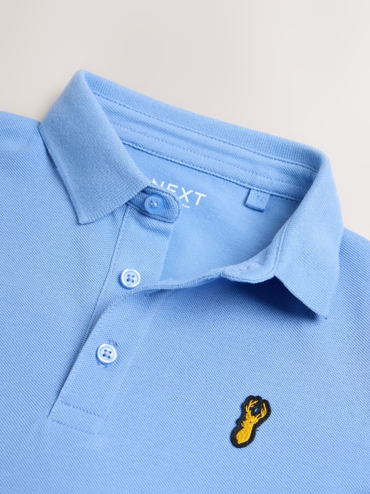 Light Blue Long Sleeve Polo Shirt (3-16yrs) - Image 4 of 4 Light Blue Long Sleeve Polo Shirt (3-16yrs) - Image 4 of 4