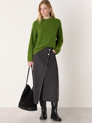 Whistles Green Wool Mix Seam Detail Knit - Image 3 of 5