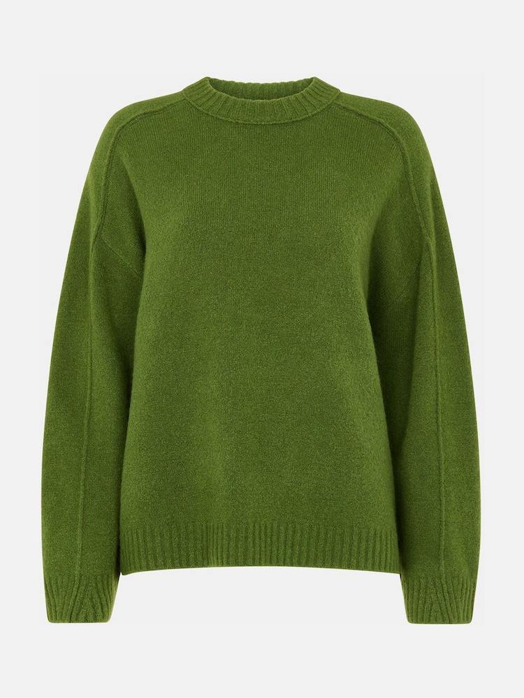 Whistles Green Wool Mix Seam Detail Knit - Image 5 of 5 Whistles Green Wool Mix Seam Detail Knit - Image 5 of 5