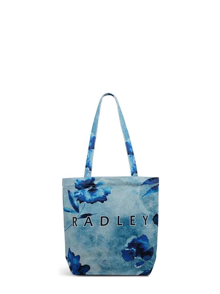 Radley Blue Painterly Floral Tote Bag - Image 1 of 4