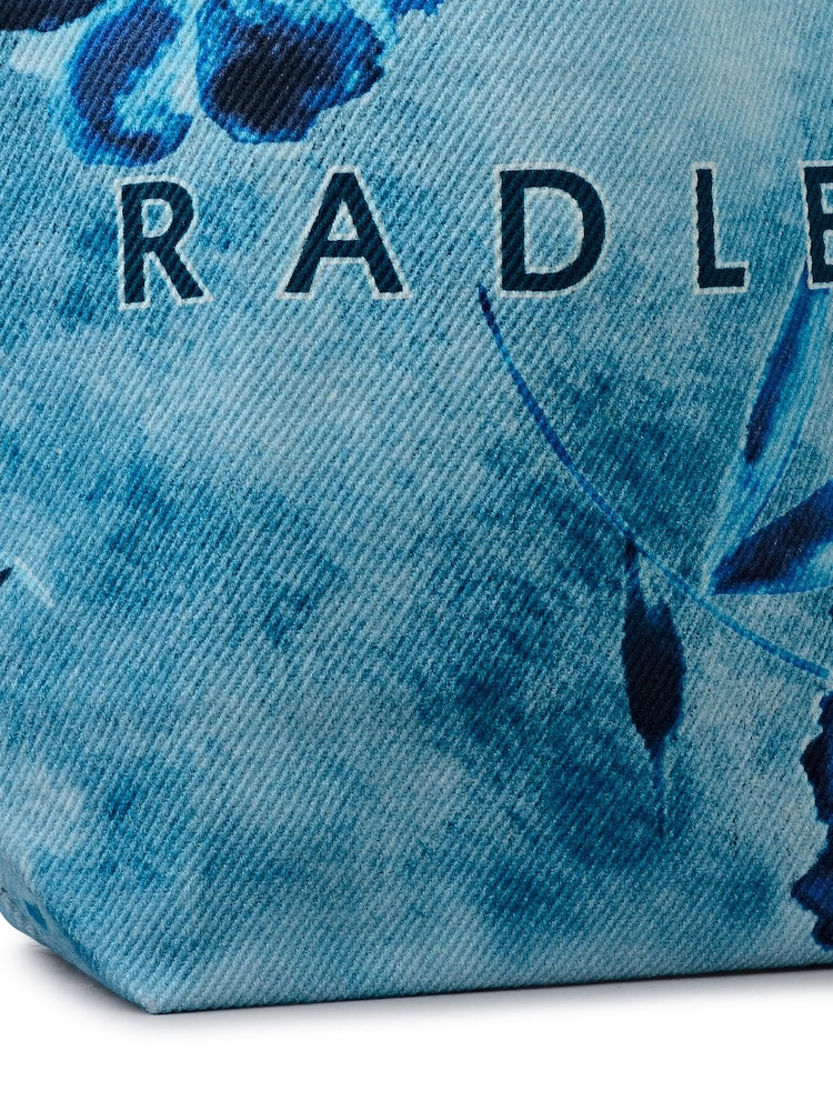 Radley Blue Painterly Floral Grab Bag - Image 4 of 4