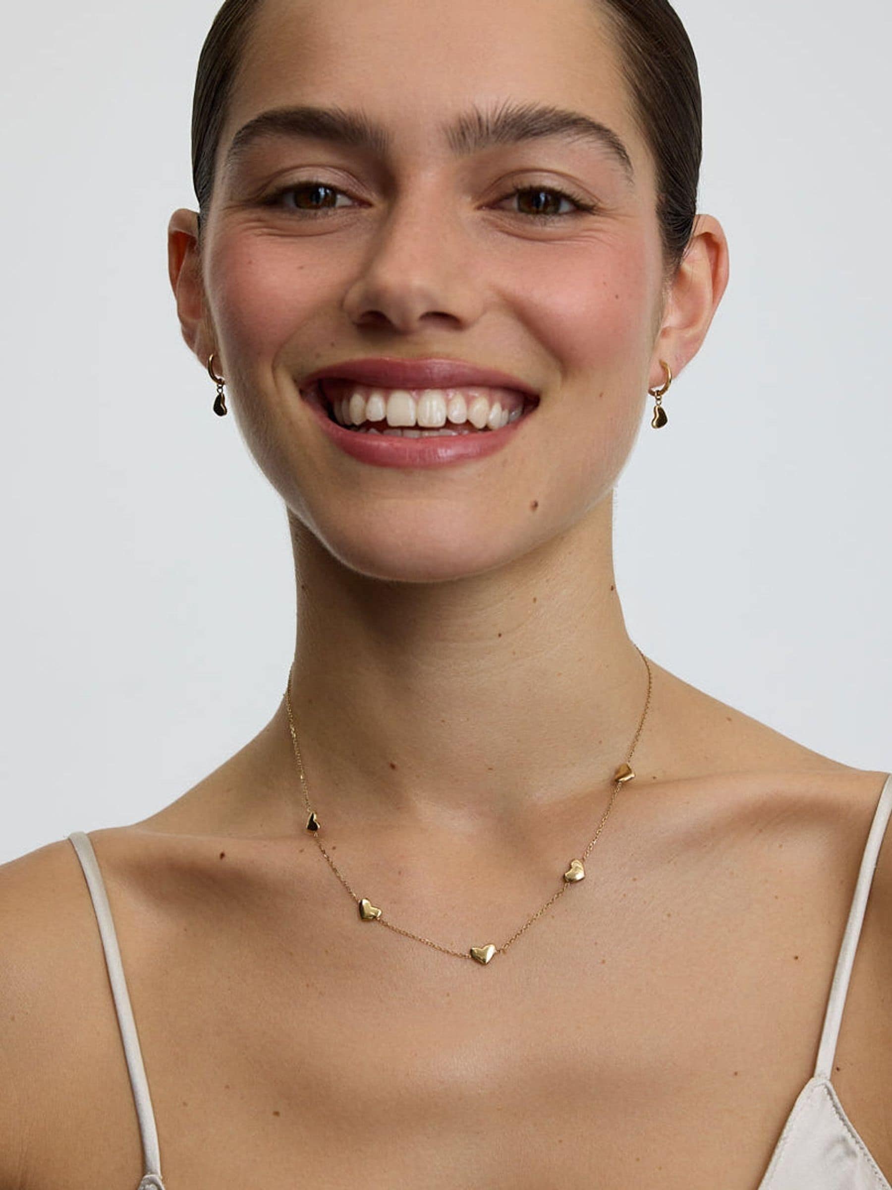 D. Louise Women's Gold Bubble Heart Multi Necklace In - Image 5