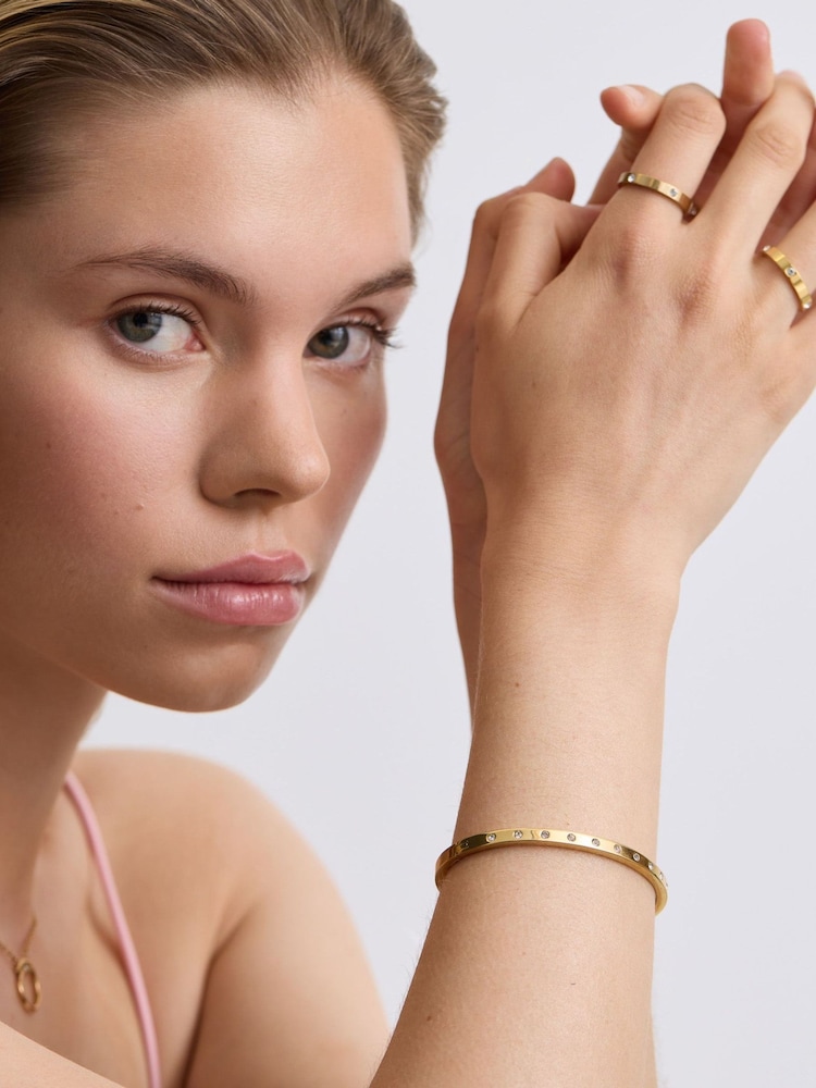 D.Louise Gold Tone Eternity Slim Bangle - Image 2 of 3