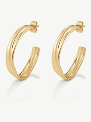D.Louise Gold Tone Molten Medium Hoops - Image 3 of 3