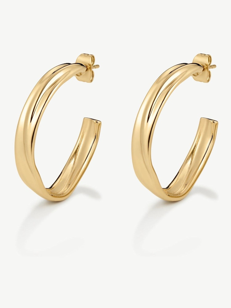 D.Louise Gold Tone Molten Medium Hoops - Image 3 of 3