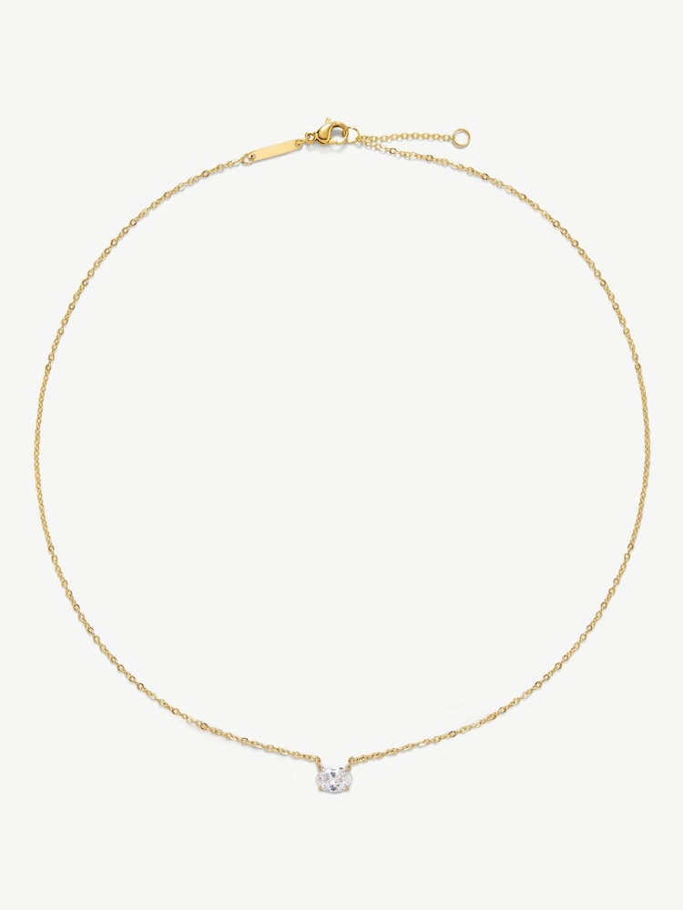 D.Louise Gold Tone Oval Solitaire Necklace - Image 2 of 3