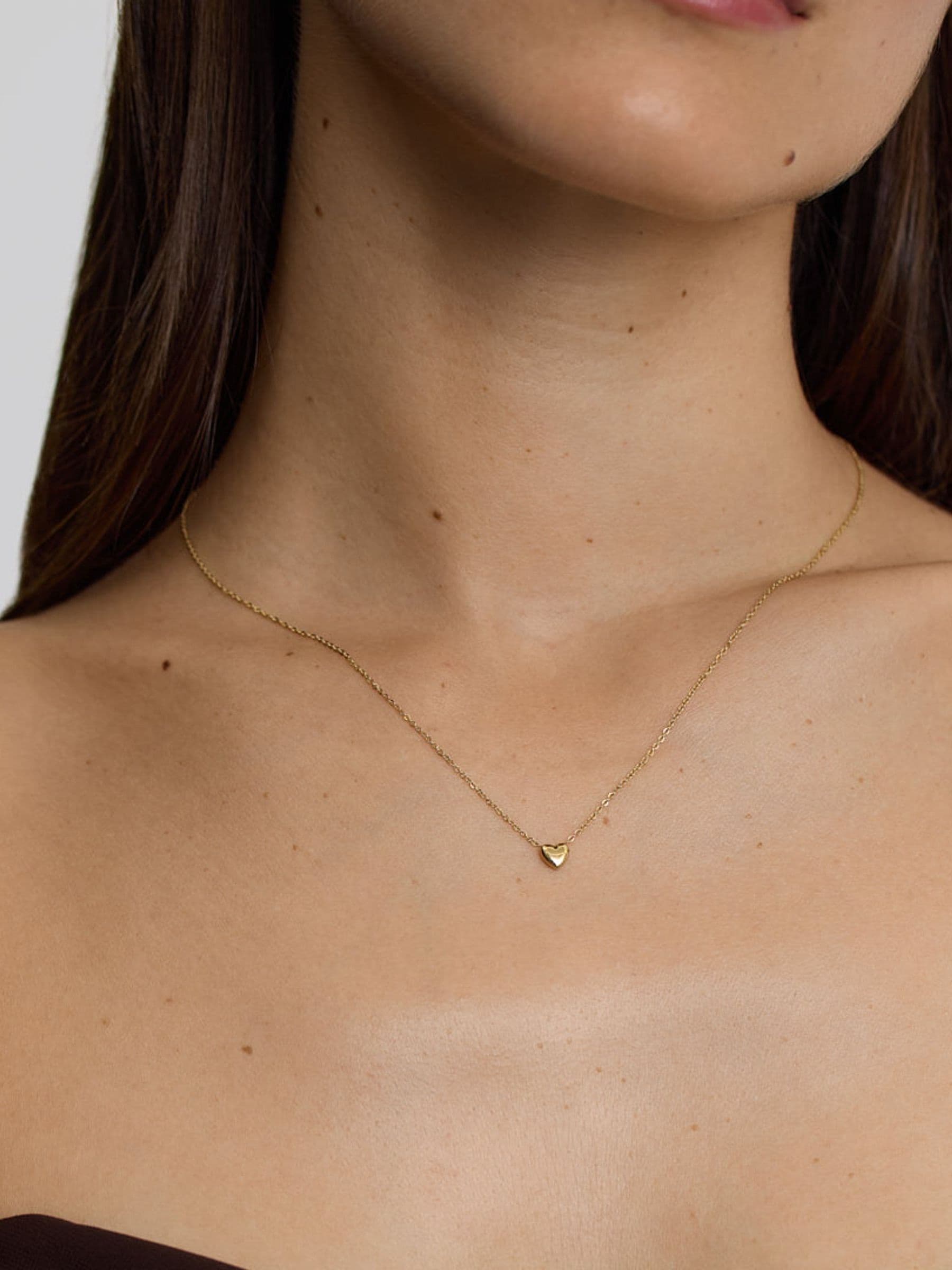 D.Louise Yellow Gold Tone Plated Stainless Steel Mini Heart Pendant THN-61 - Image 4