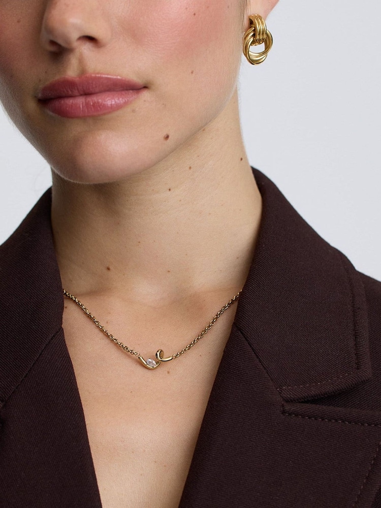 D.Louise Gold Tone Knot Chain Necklace - Image 1 of 4
