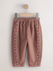 Chocolate Brown Embroidered Pullon Trousers (3mths-7yrs) - Image 5 of 8