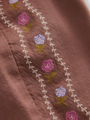 Chocolate Brown Embroidered Pullon Trousers (3mths-7yrs) - Image 8 of 8