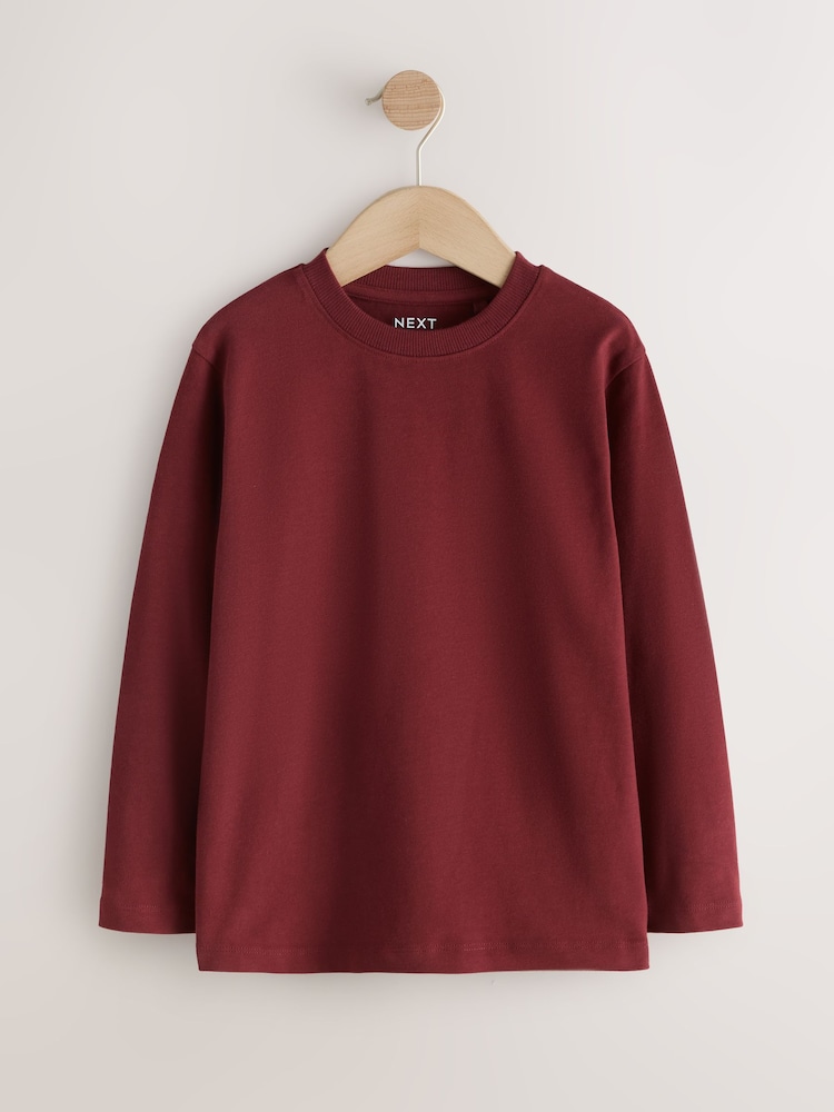 Berry Red Cosy Long Sleeve T-Shirt (3-16yrs) - Image 1 of 4