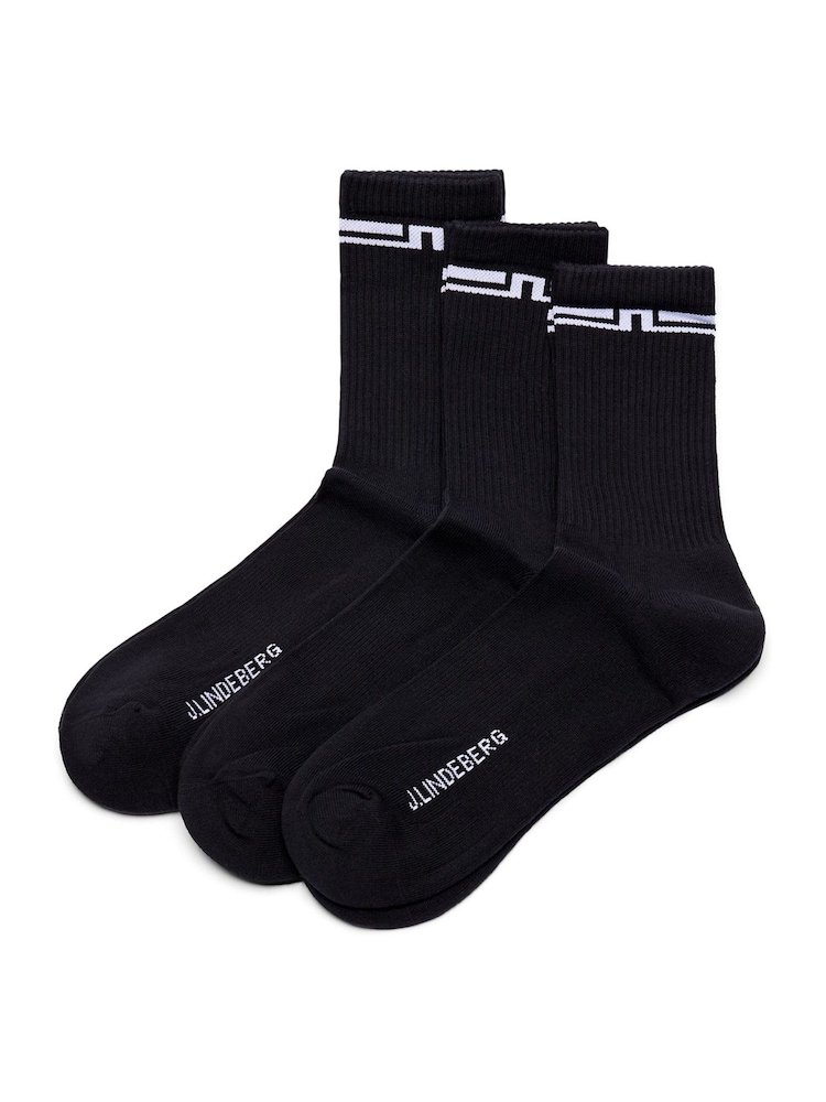 J.Lindeberg Black Johnson Tube Socks 3 Pack - Image 1 of 2