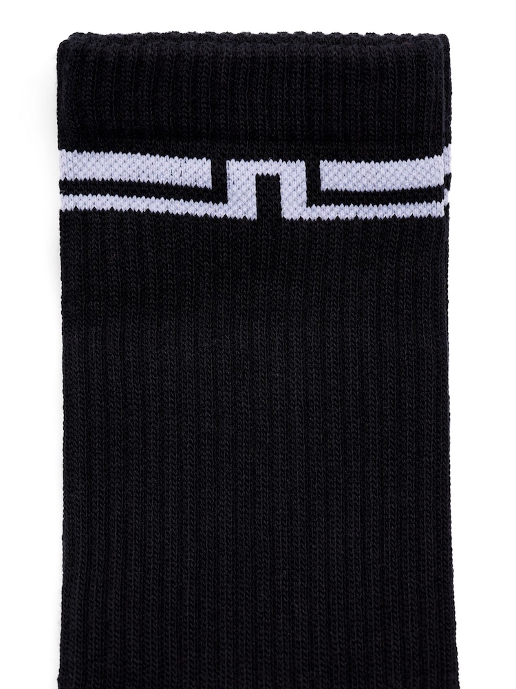 J.Lindeberg Black Johnson Tube Socks 3 Pack - Image 2 of 2