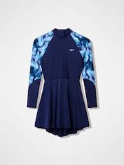 Speedo Blue Print Long Sleeve Swim Dress - Image 6 of 6