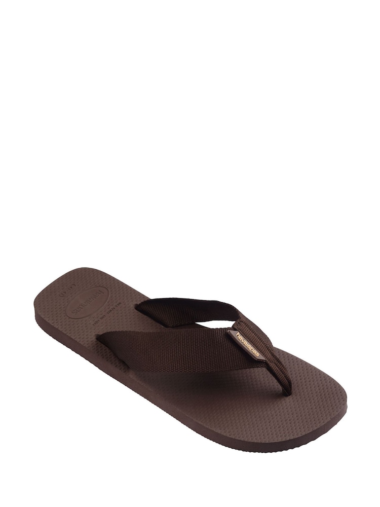 Buy Havaianas Brown Urban Basic Material Flip Flops from  display picture 3