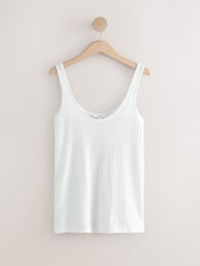 Red/White Strappy Scoop Neck Slouch Ribbed Vests 2 Pack - Image 7 of 9