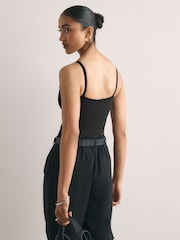 Black Hidden Support Boat Neck Vest Top - Image 3 of 4