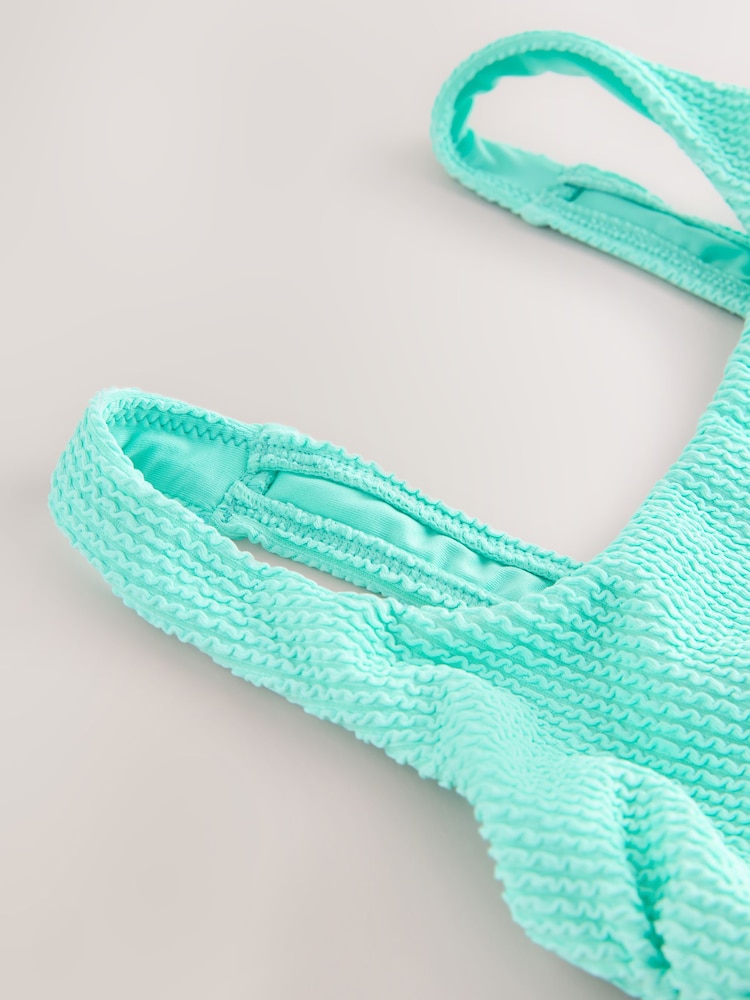 Mint Green Crinkle Scoop Neck Tummy Control Swimsuit - Image 10 of 10